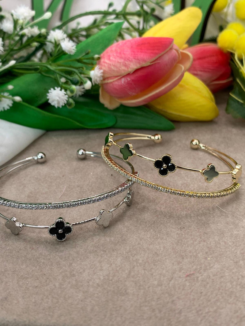 Bracciale trifoglio acciaio