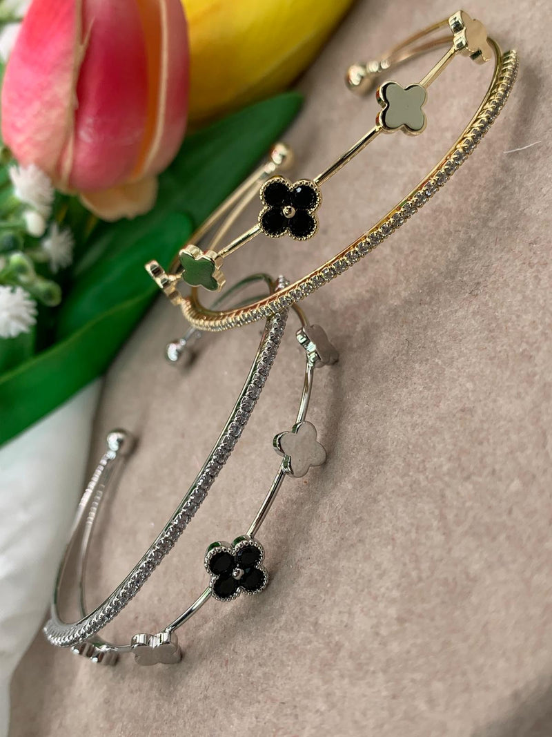 Bracciale trifoglio acciaio