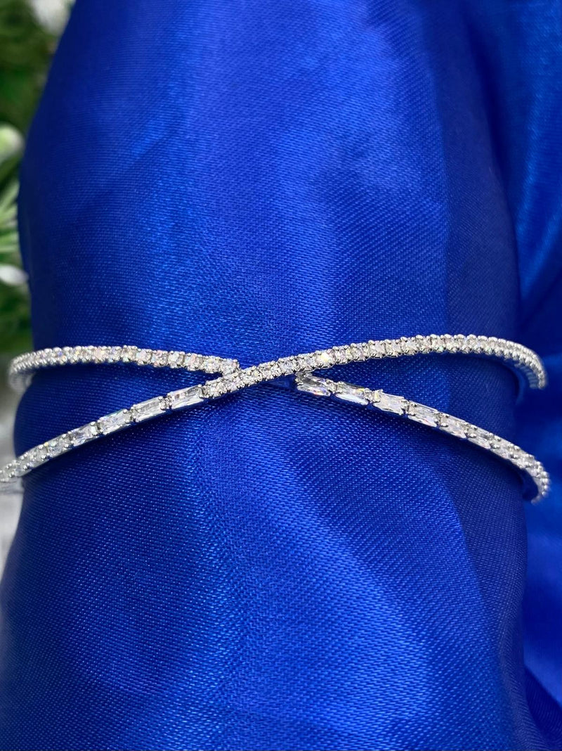 Bracciale incrocio acciaio