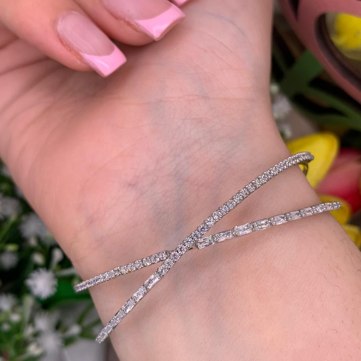 Bracciale incrocio acciaio