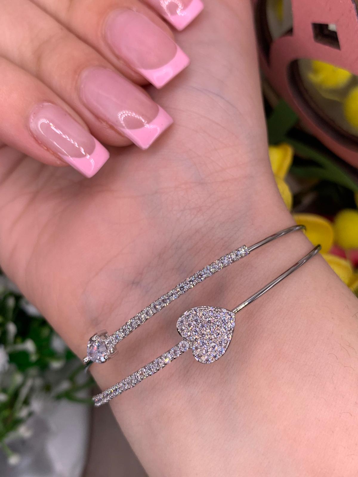 Bracciale cuore-freccia acciaio