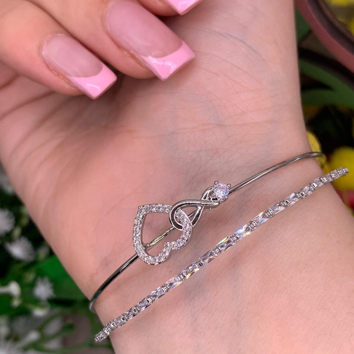 Bracciale cuore-infinito acciaio