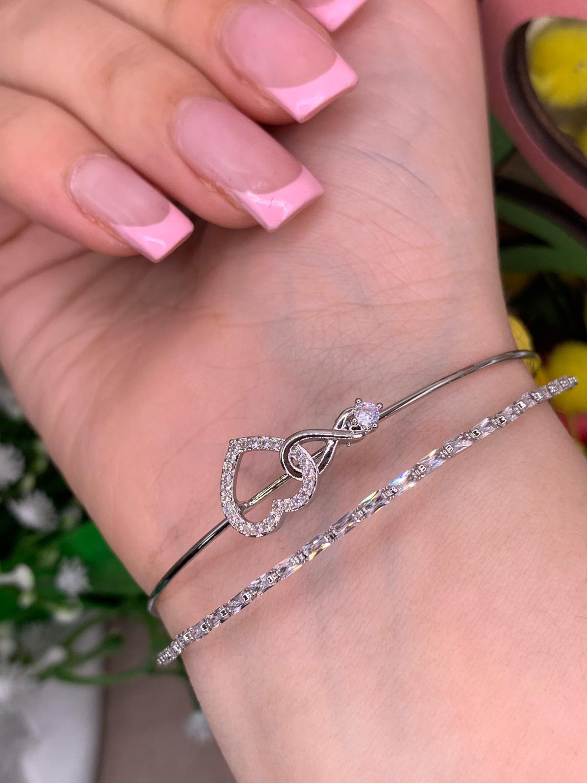 Bracciale cuore-infinito acciaio