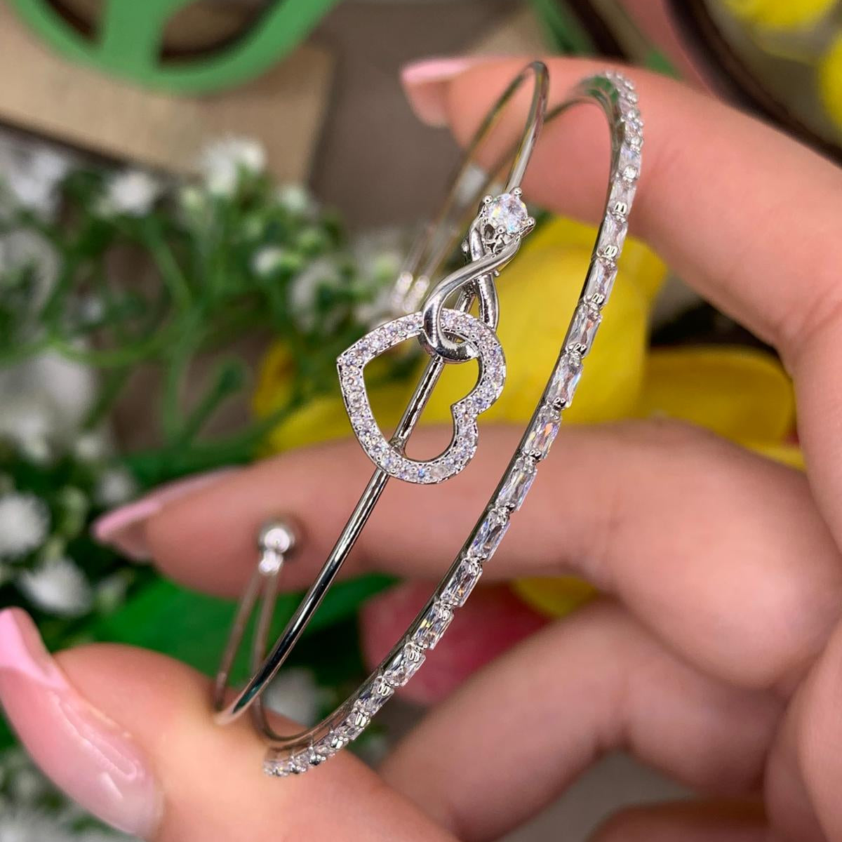 Bracciale cuore-infinito acciaio