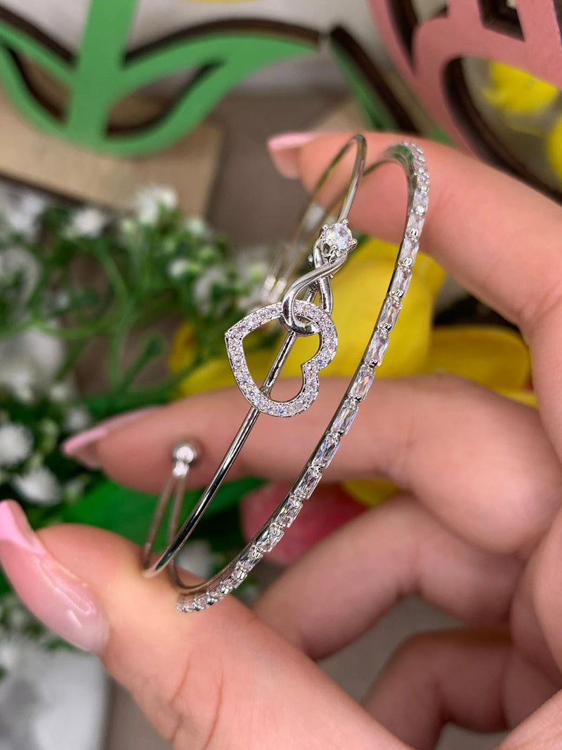 Bracciale cuore-infinito acciaio