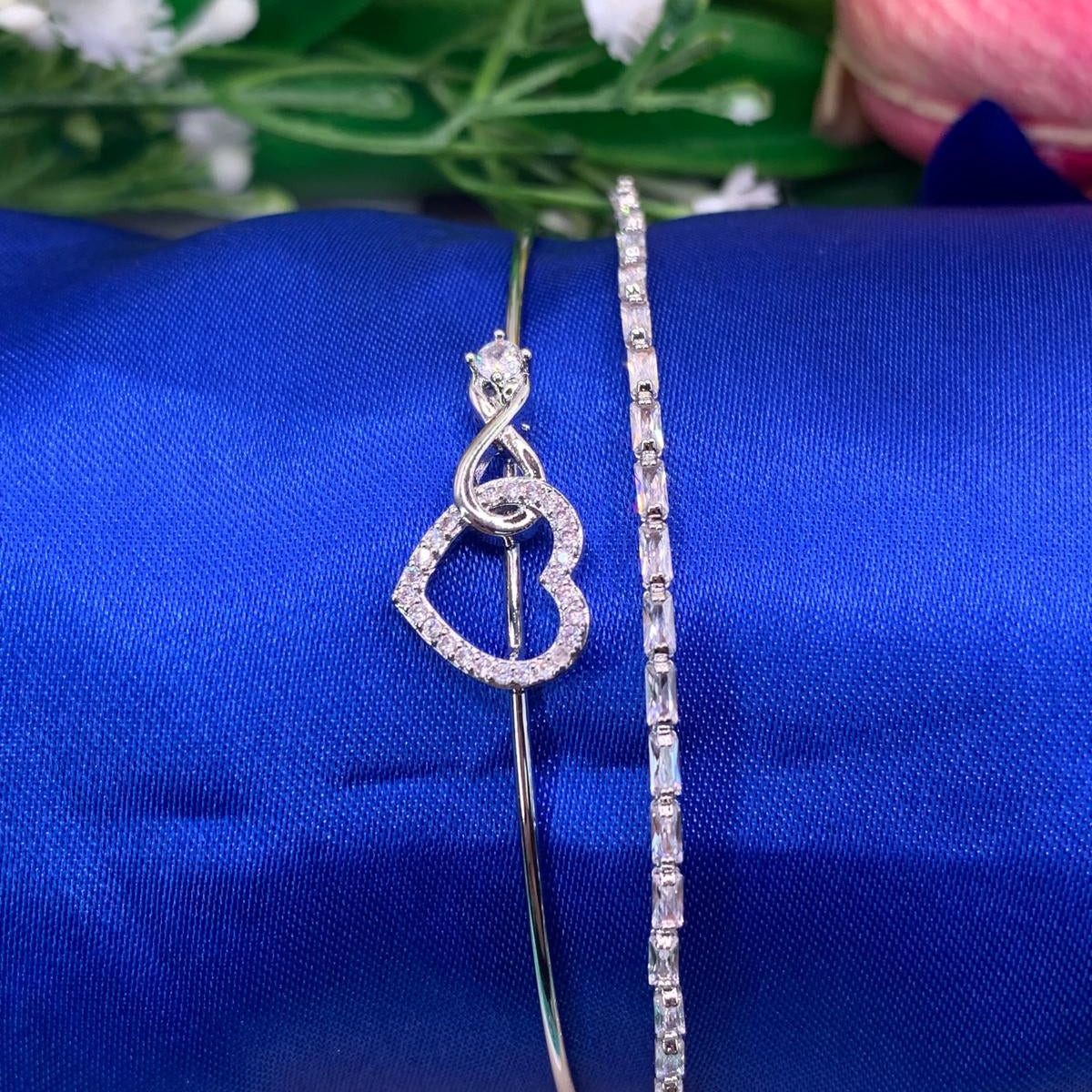 Bracciale cuore-infinito acciaio