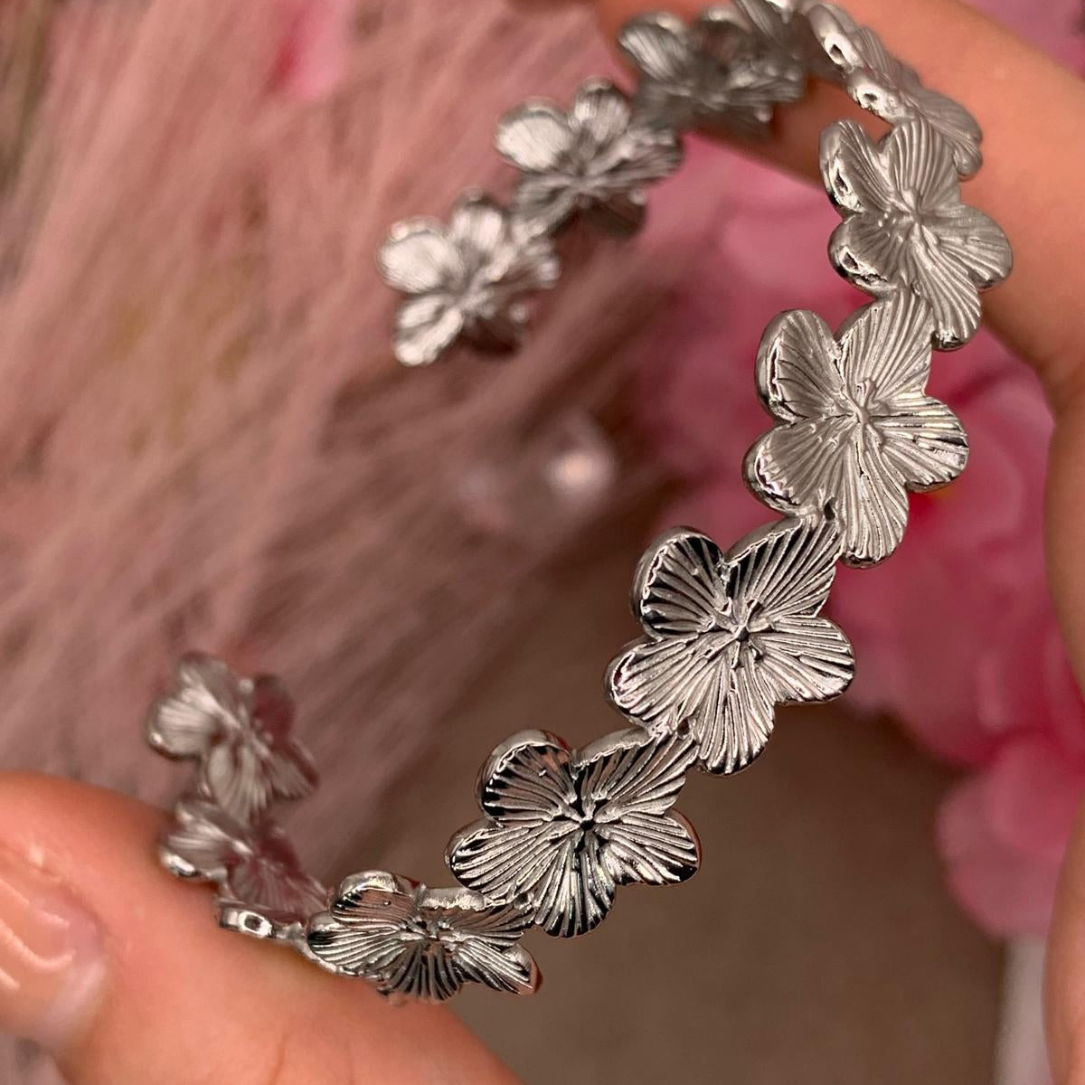 Bracciale orchidea acciaio