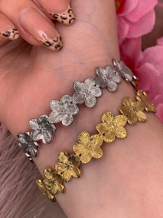 Bracciale orchidea acciaio