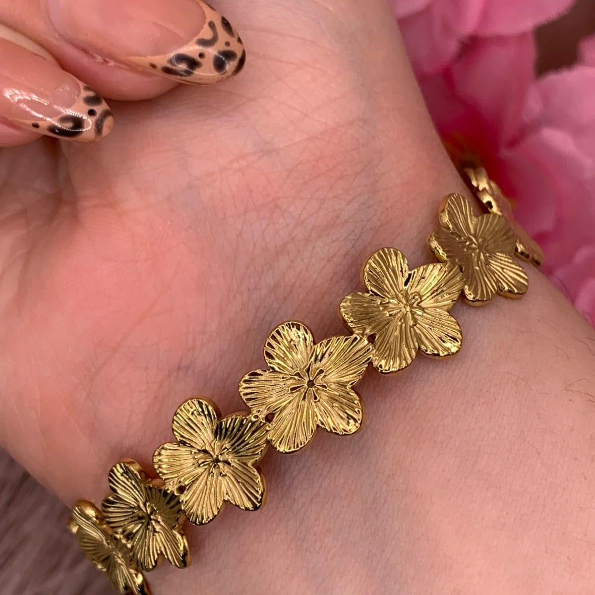 Bracciale orchidea acciaio