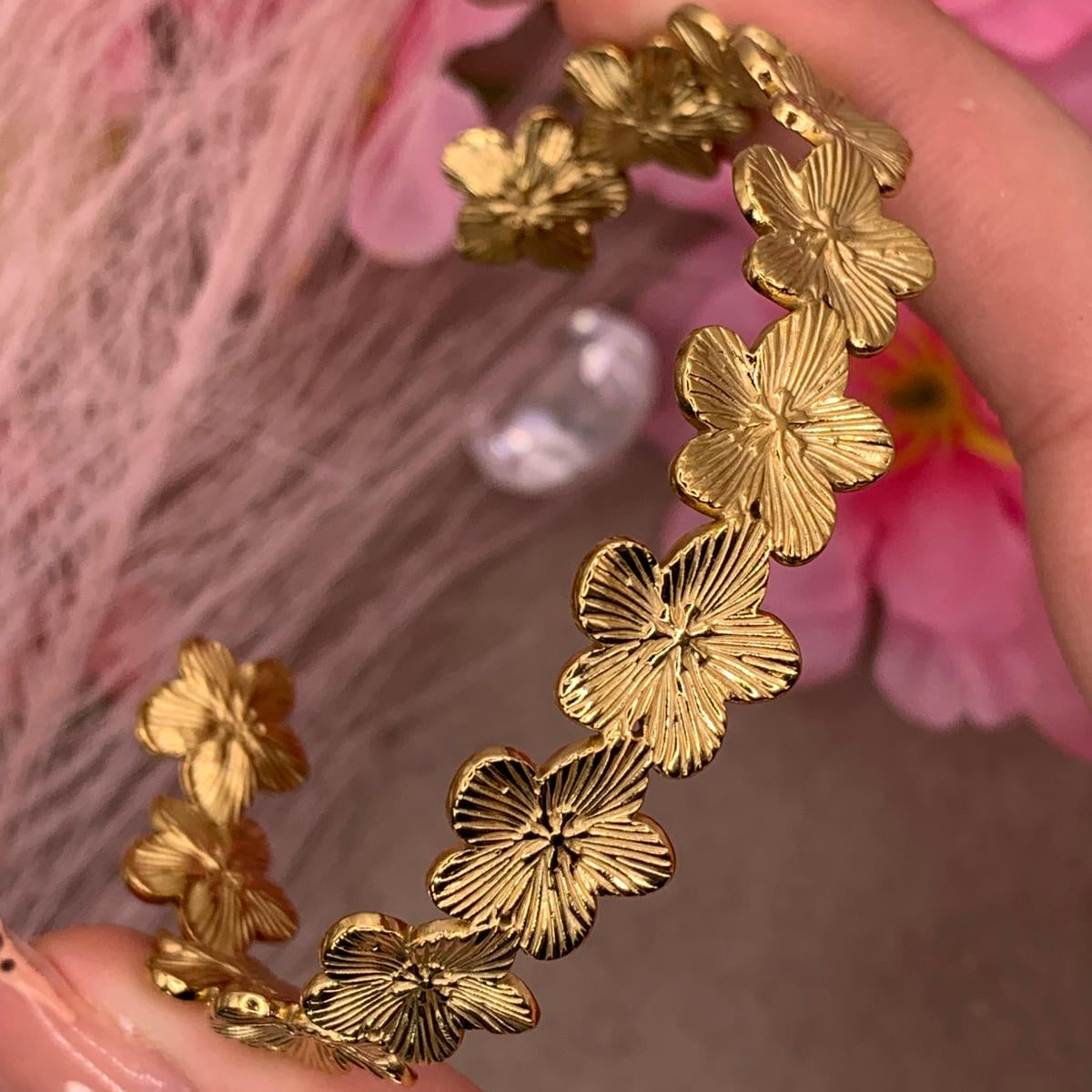 Bracciale orchidea acciaio