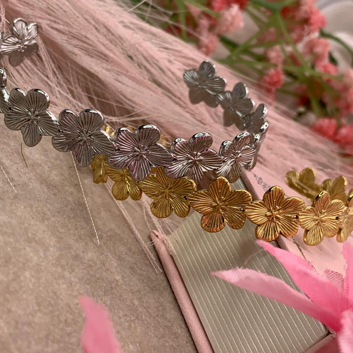 Bracciale orchidea acciaio
