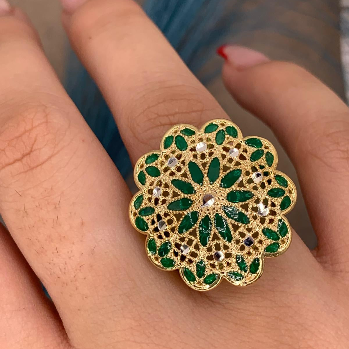 Anello filigrana green