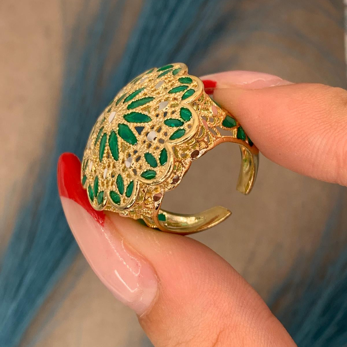 Anello filigrana green