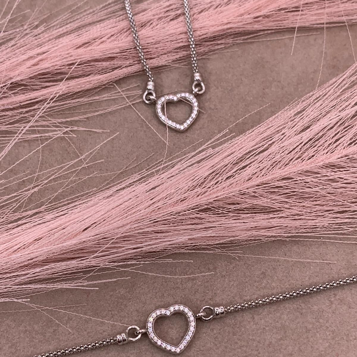Bracciale cuore filo doppio