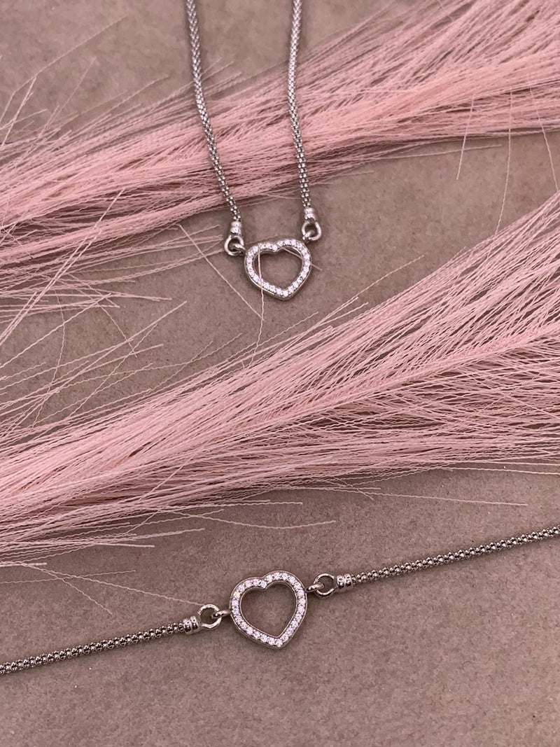 Bracciale cuore filo doppio