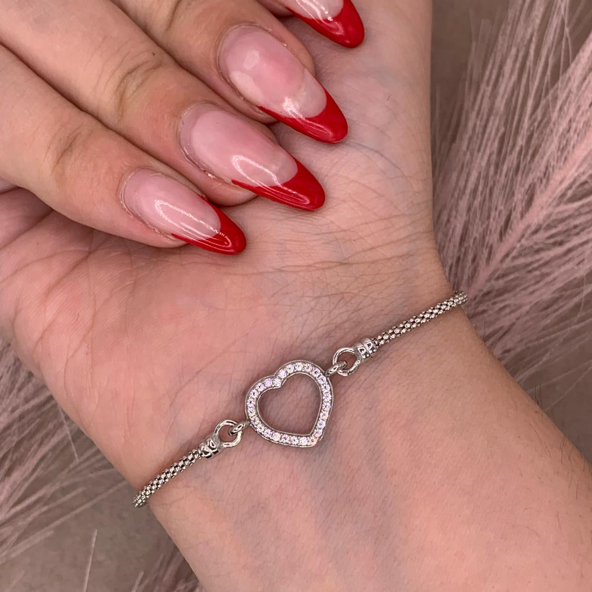 Bracciale cuore filo doppio