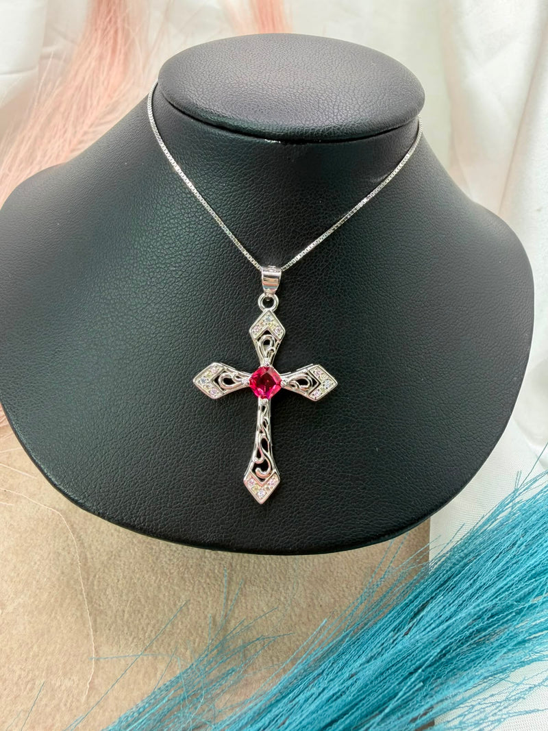 Collana croce red