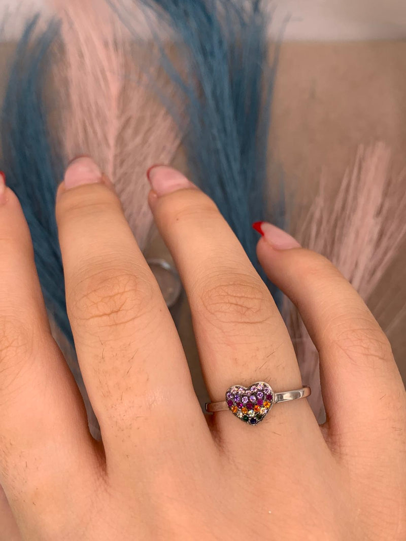 Anello heart multicolor