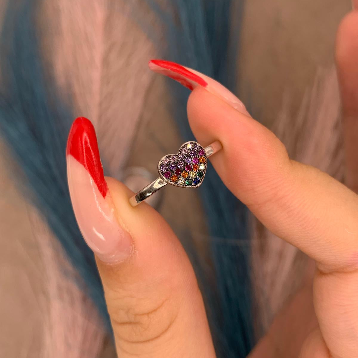 Anello heart multicolor