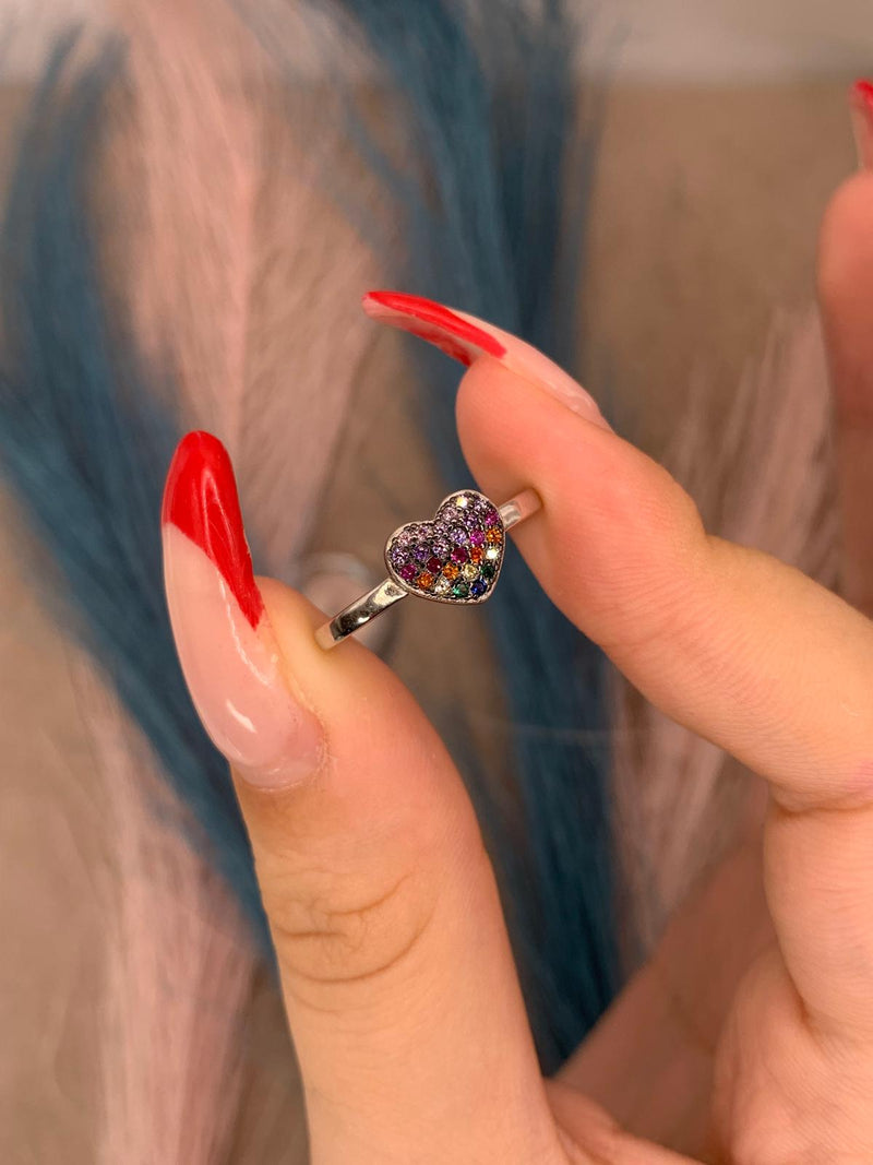 Anello heart multicolor
