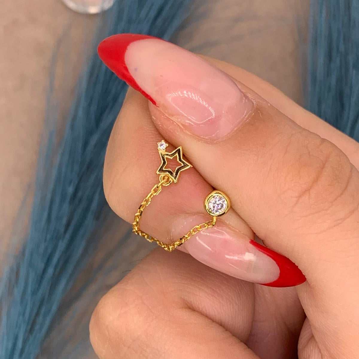 Orecchini chain stella open