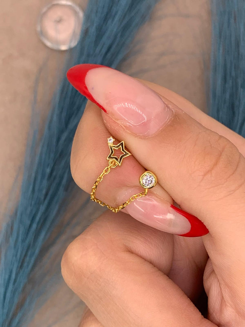 Orecchini chain stella open