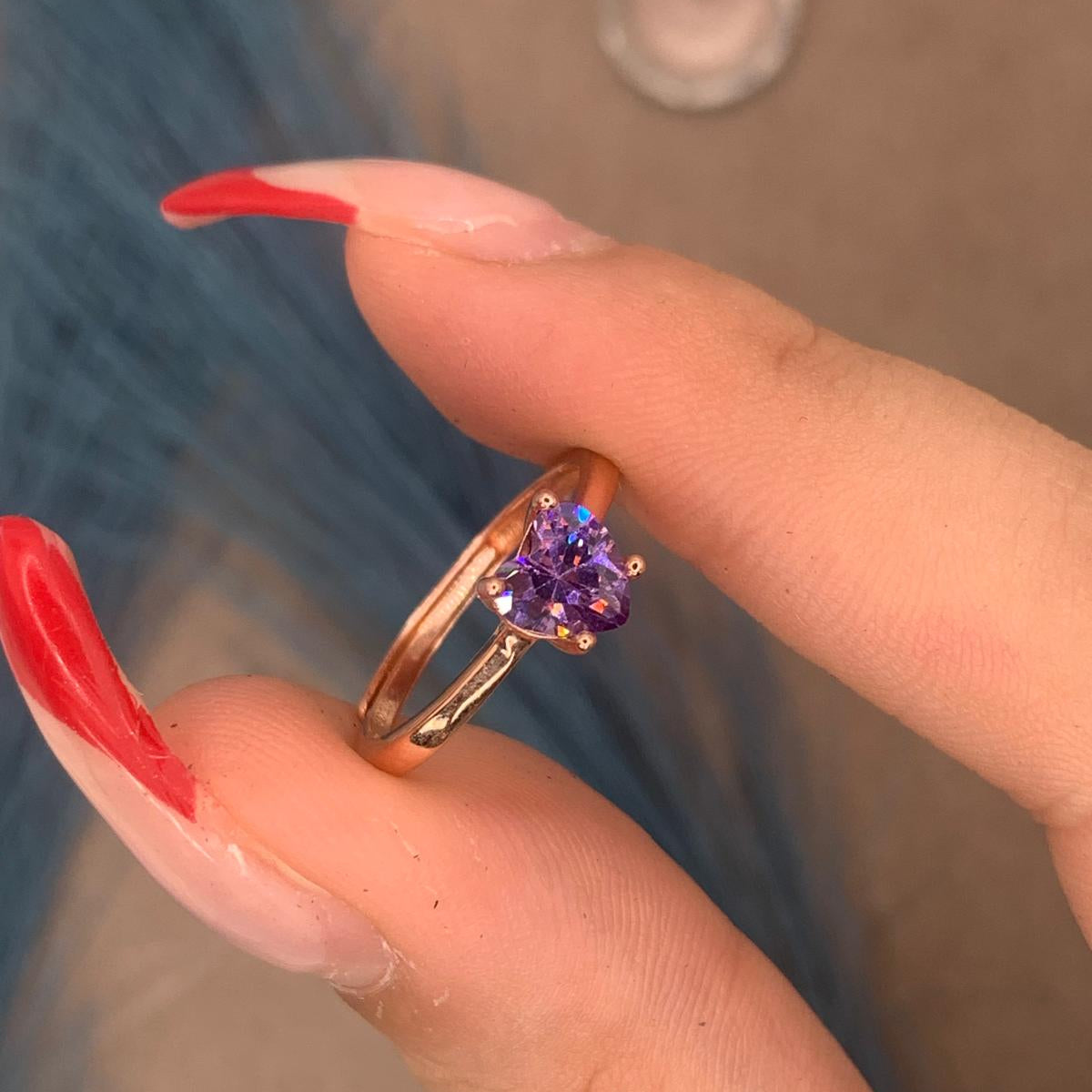 Anello pietra viola