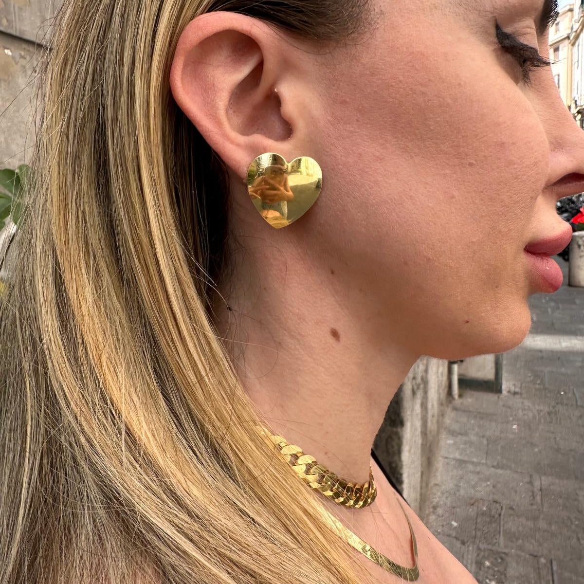 Orecchino lastra cuore