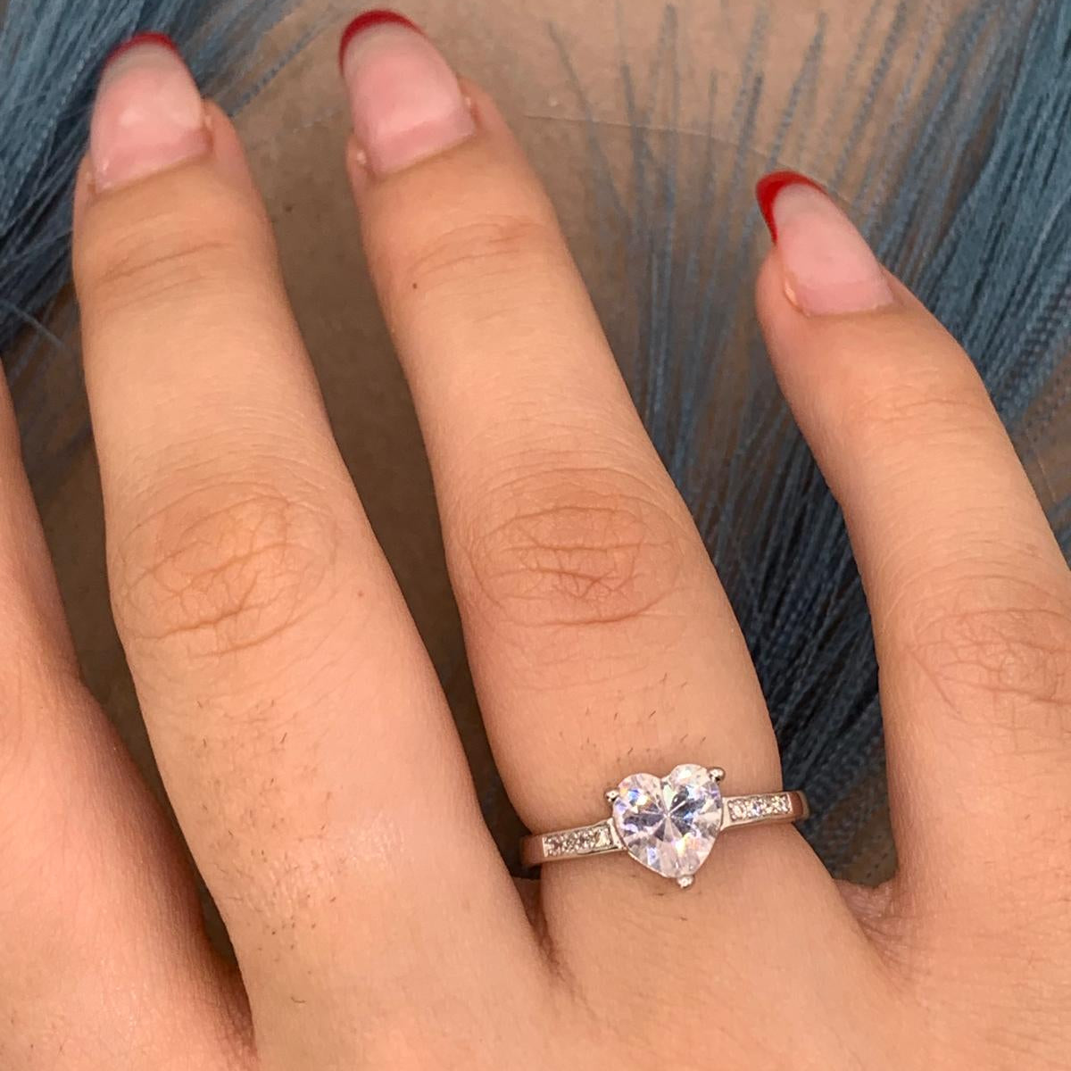 Anello cuore zirconato
