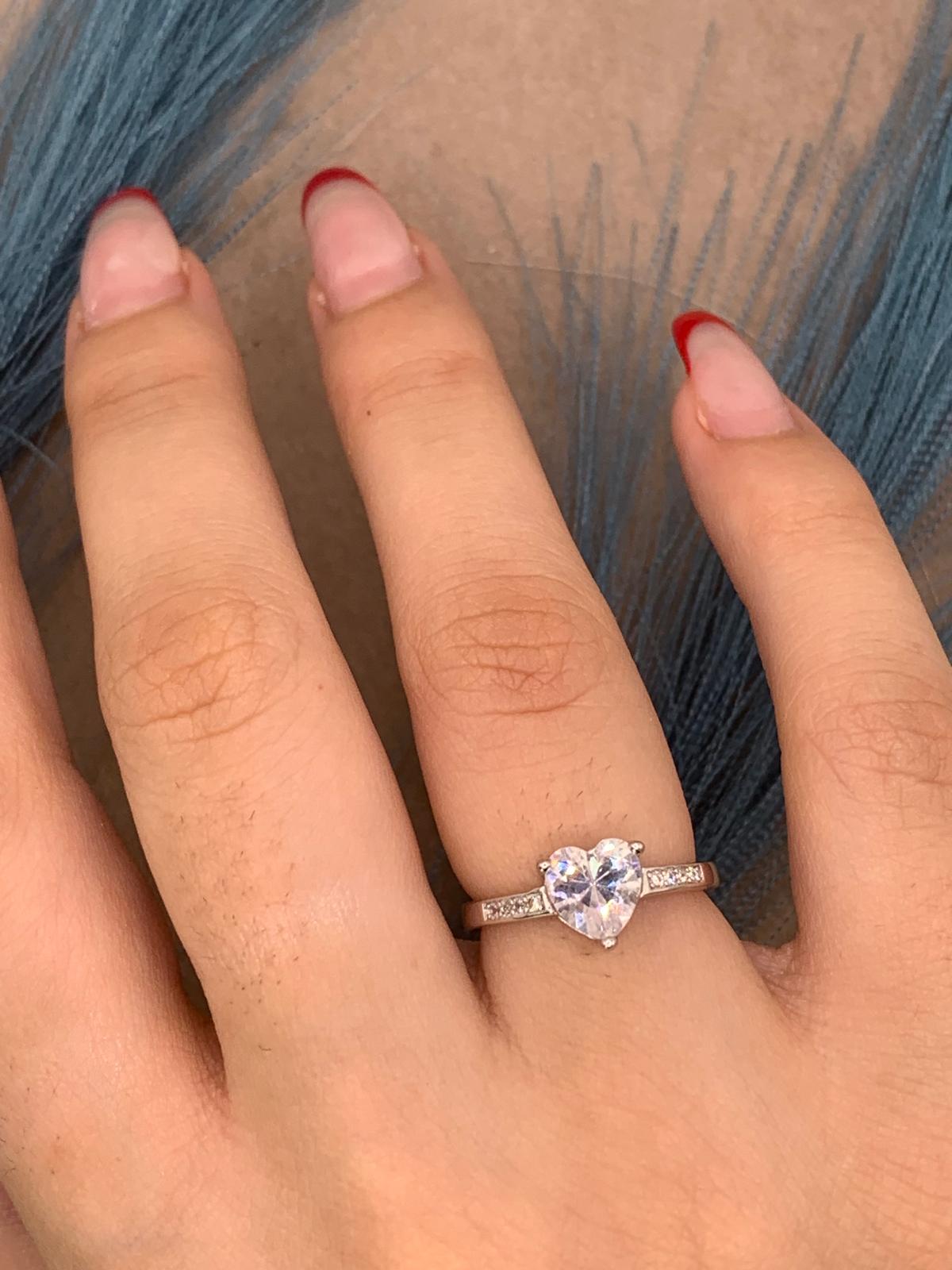 Anello cuore zirconato