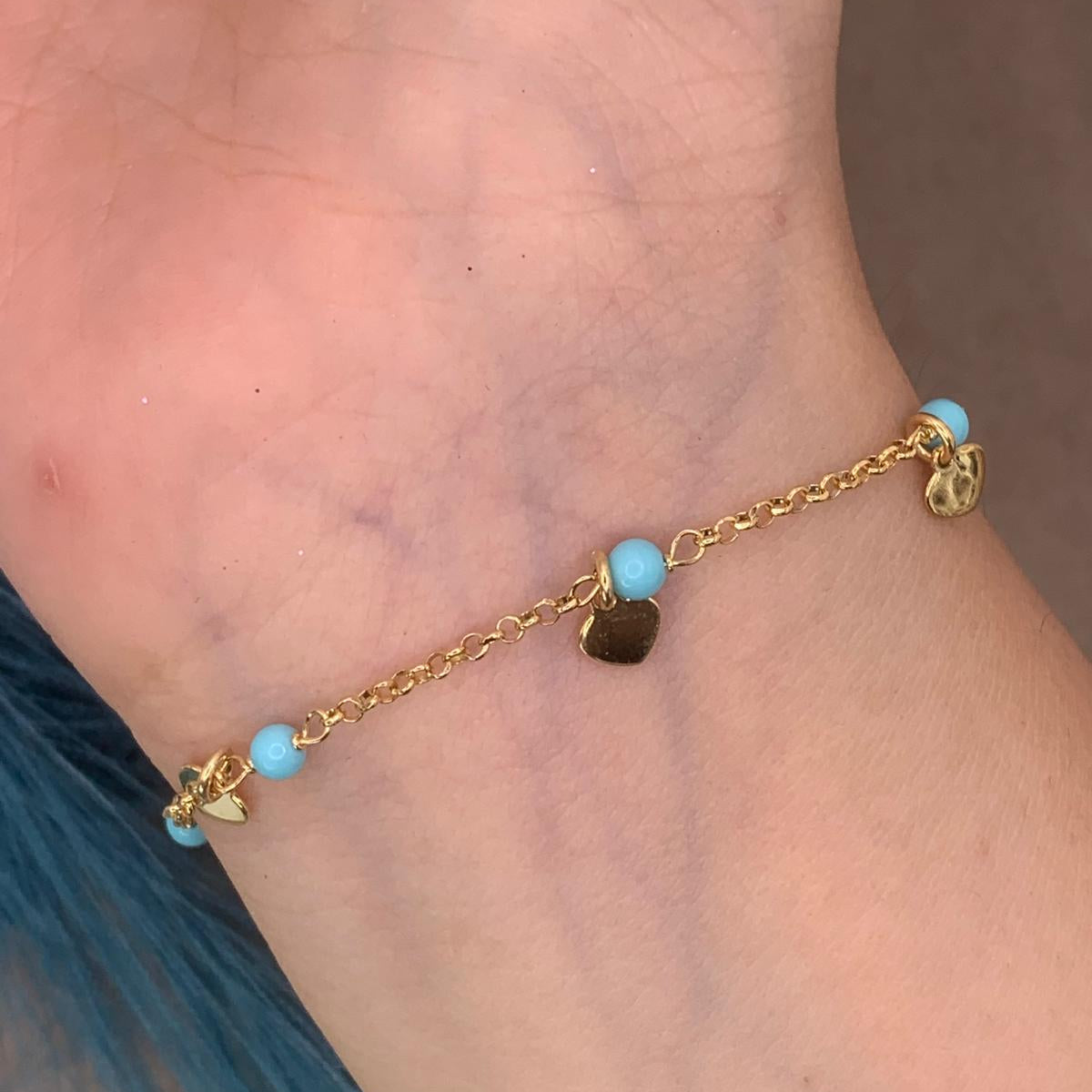 Bracciale cuore azzurro