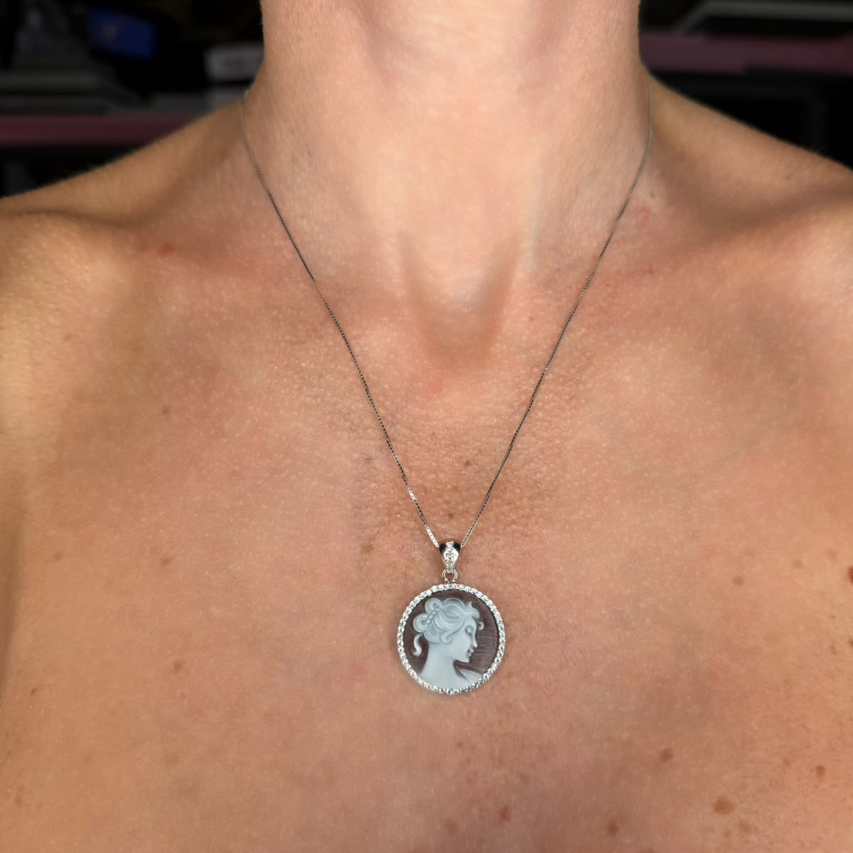 Collana cameo medaglia