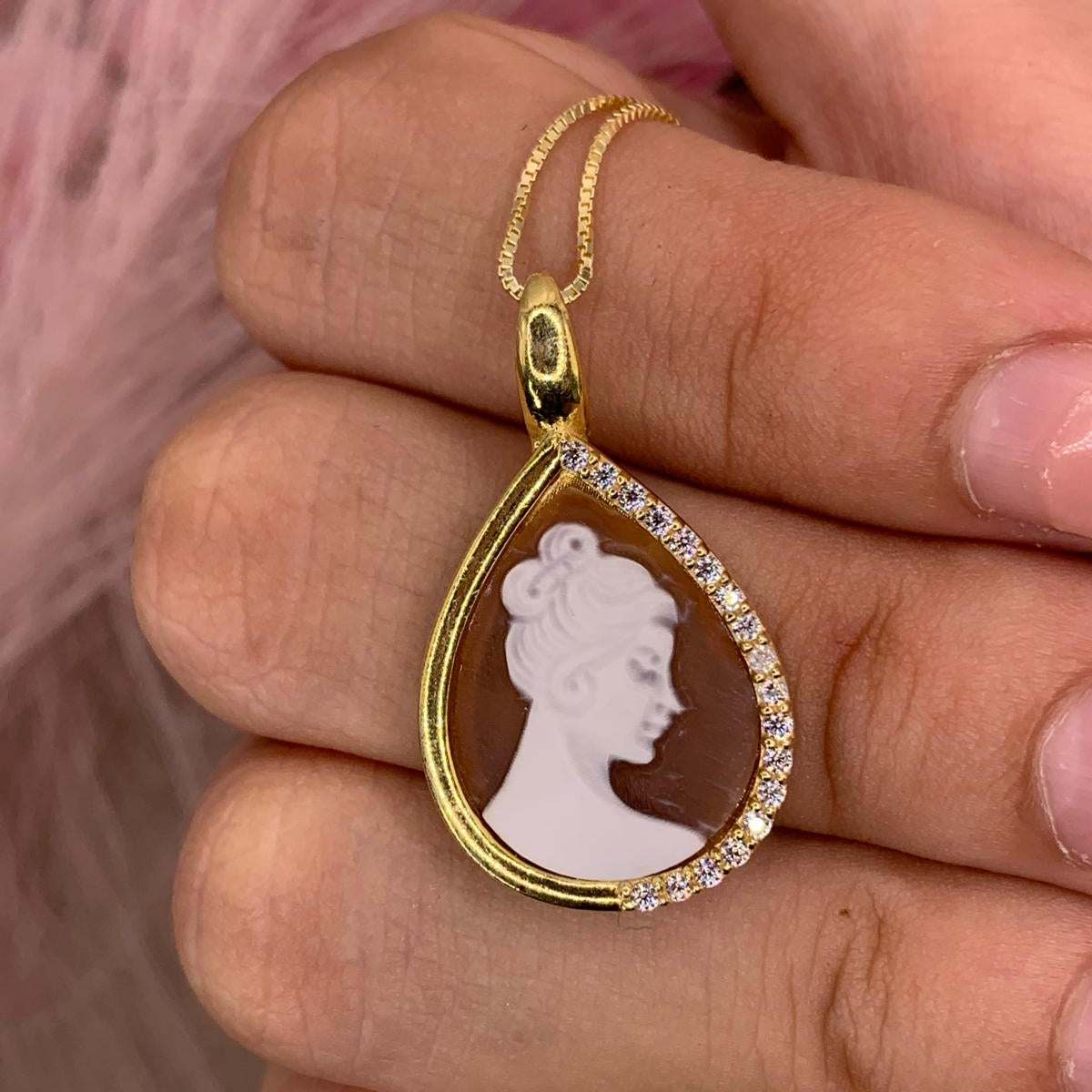 Collana cameo goccia