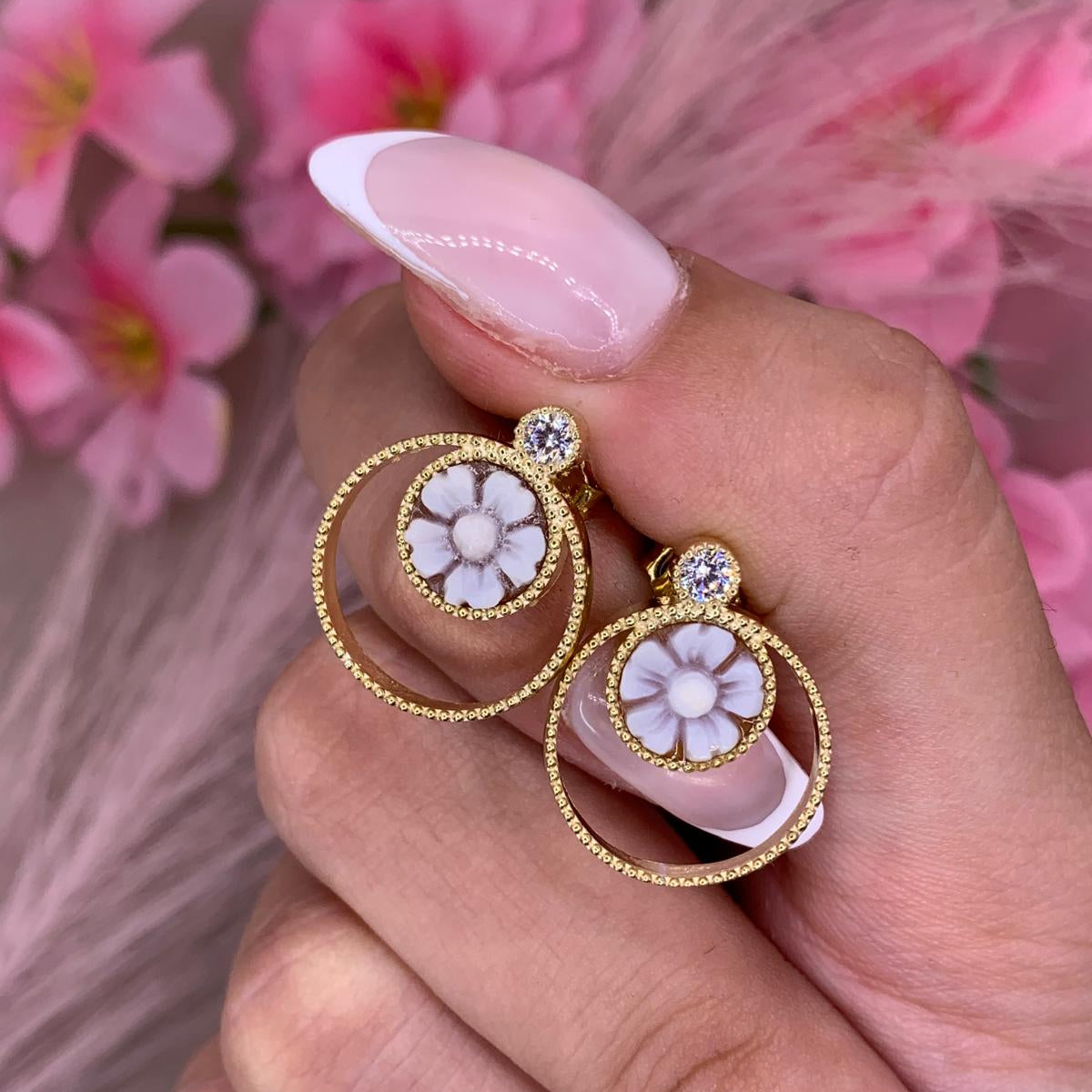 Orecchini cameo circle