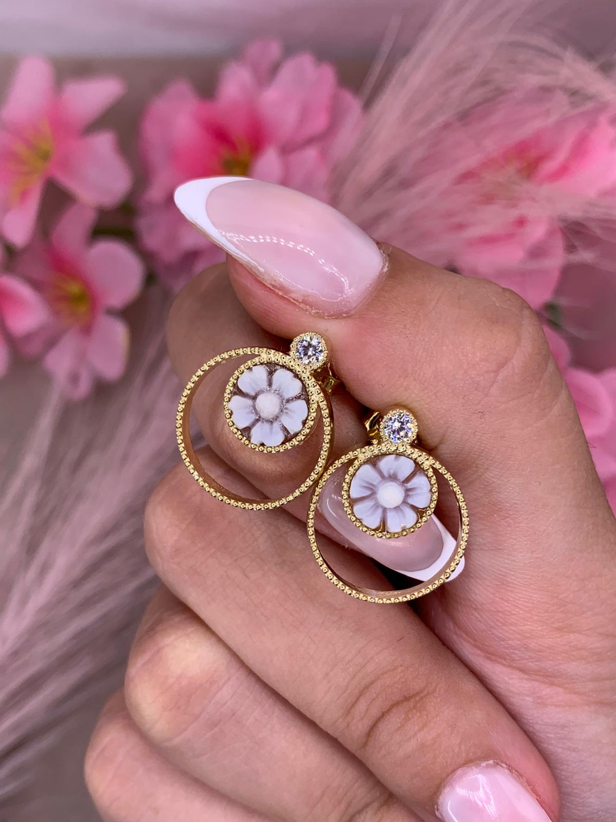 Orecchini cameo circle