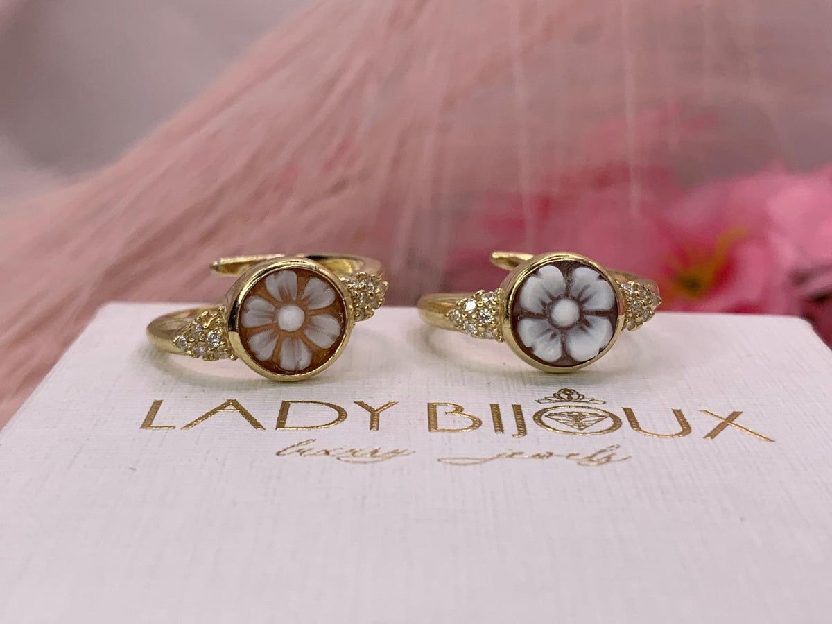 Anello cameo fiore