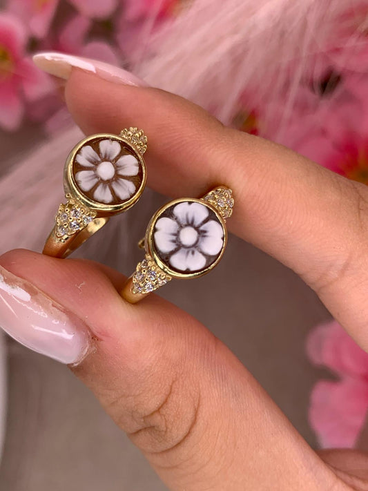 Anello cameo fiore