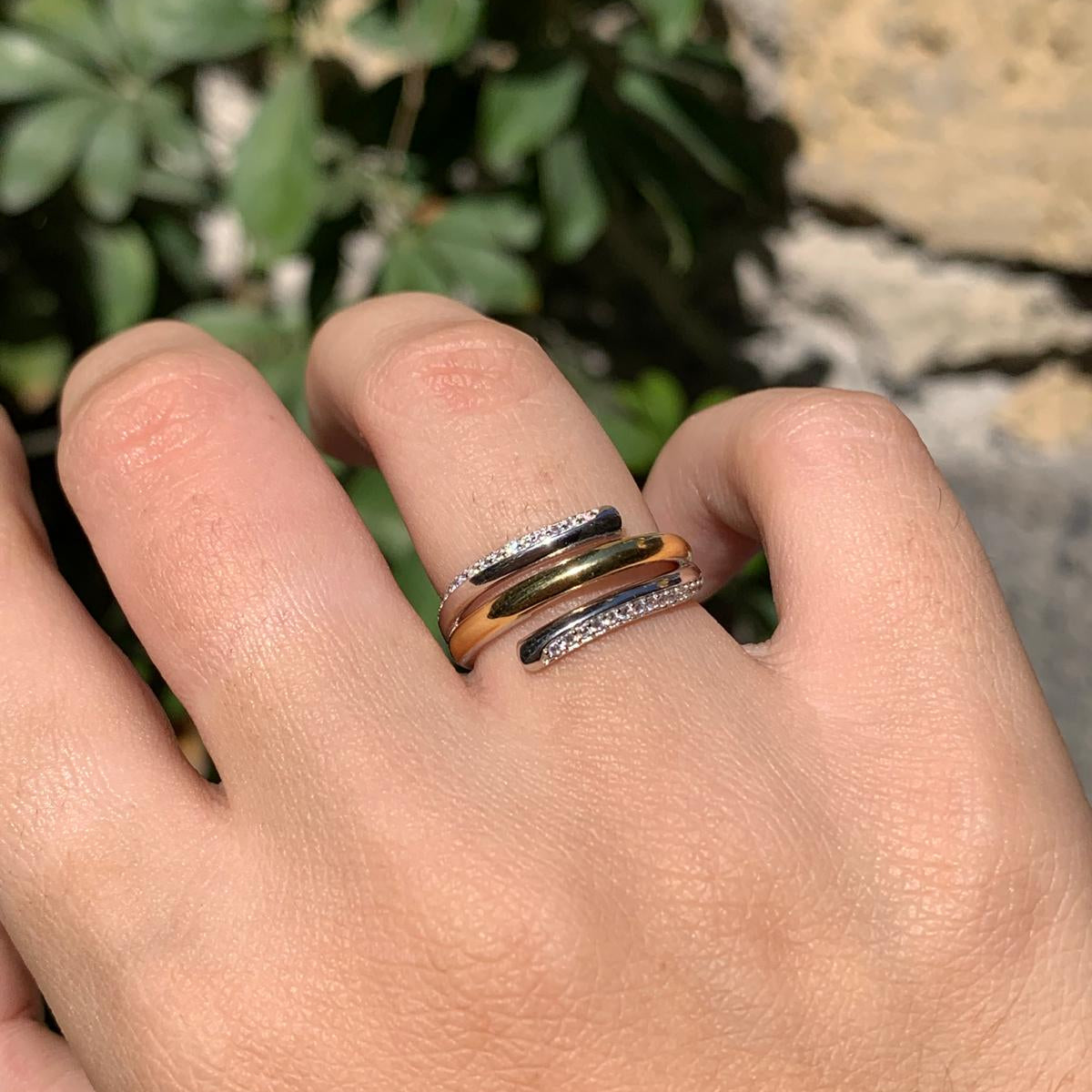 Anello tris bilocore