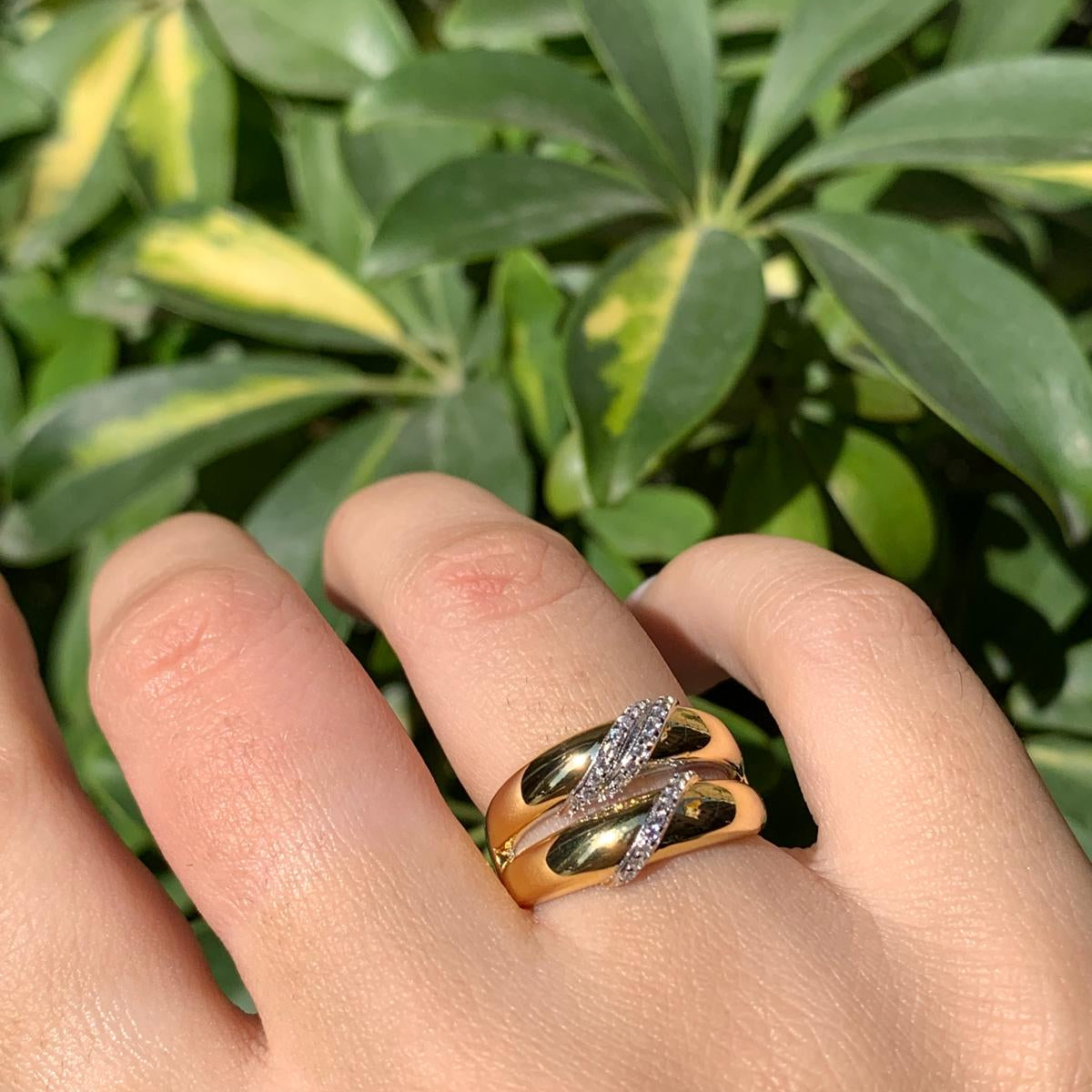 Anello big bicolore
