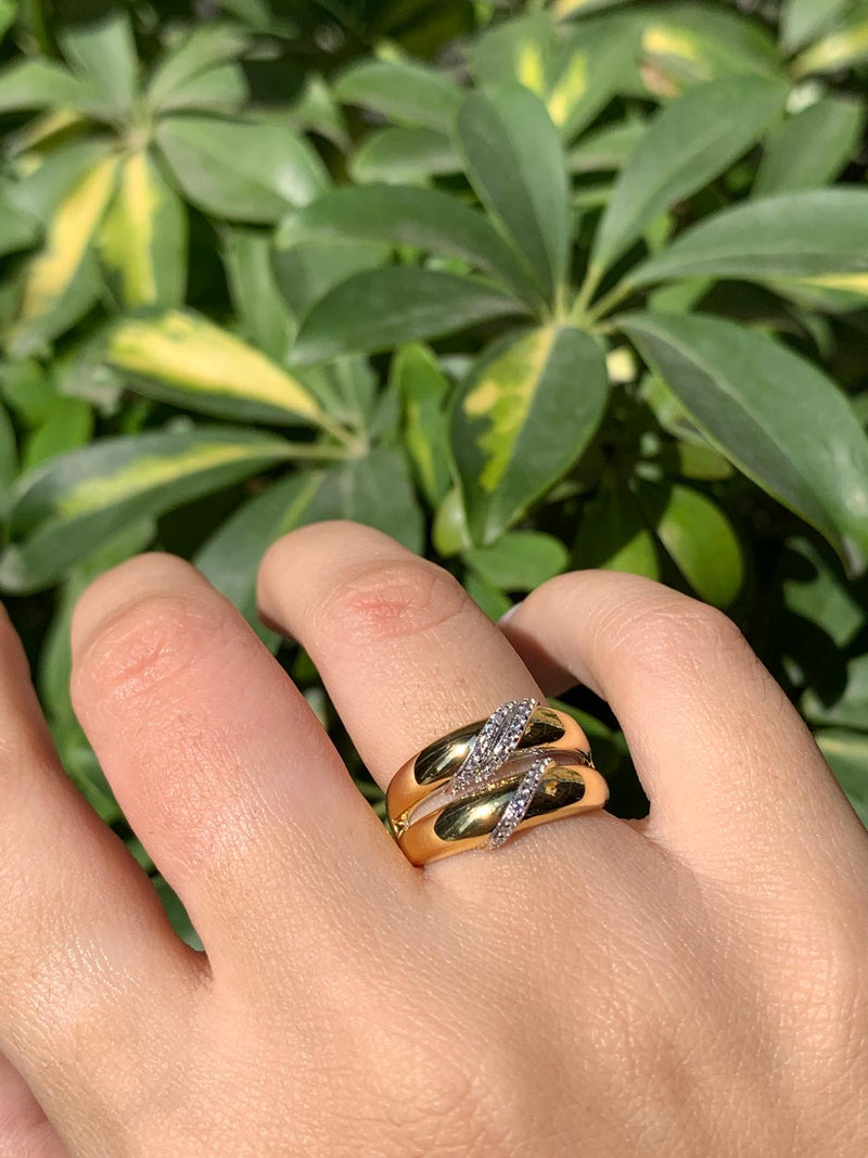 Anello big bicolore
