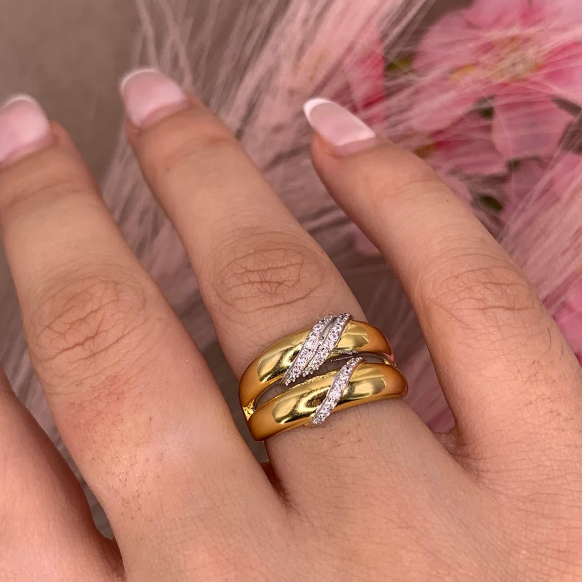 Anello big bicolore