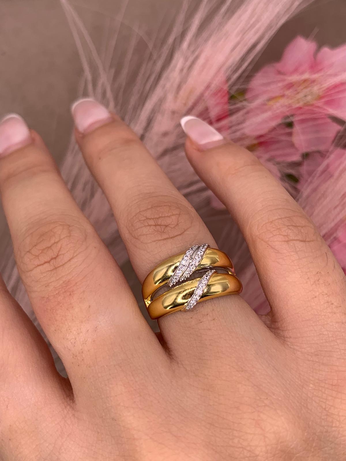 Anello big bicolore
