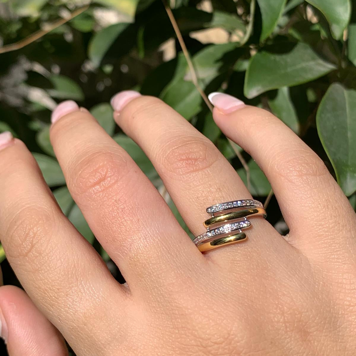 Anello doppio bicolore