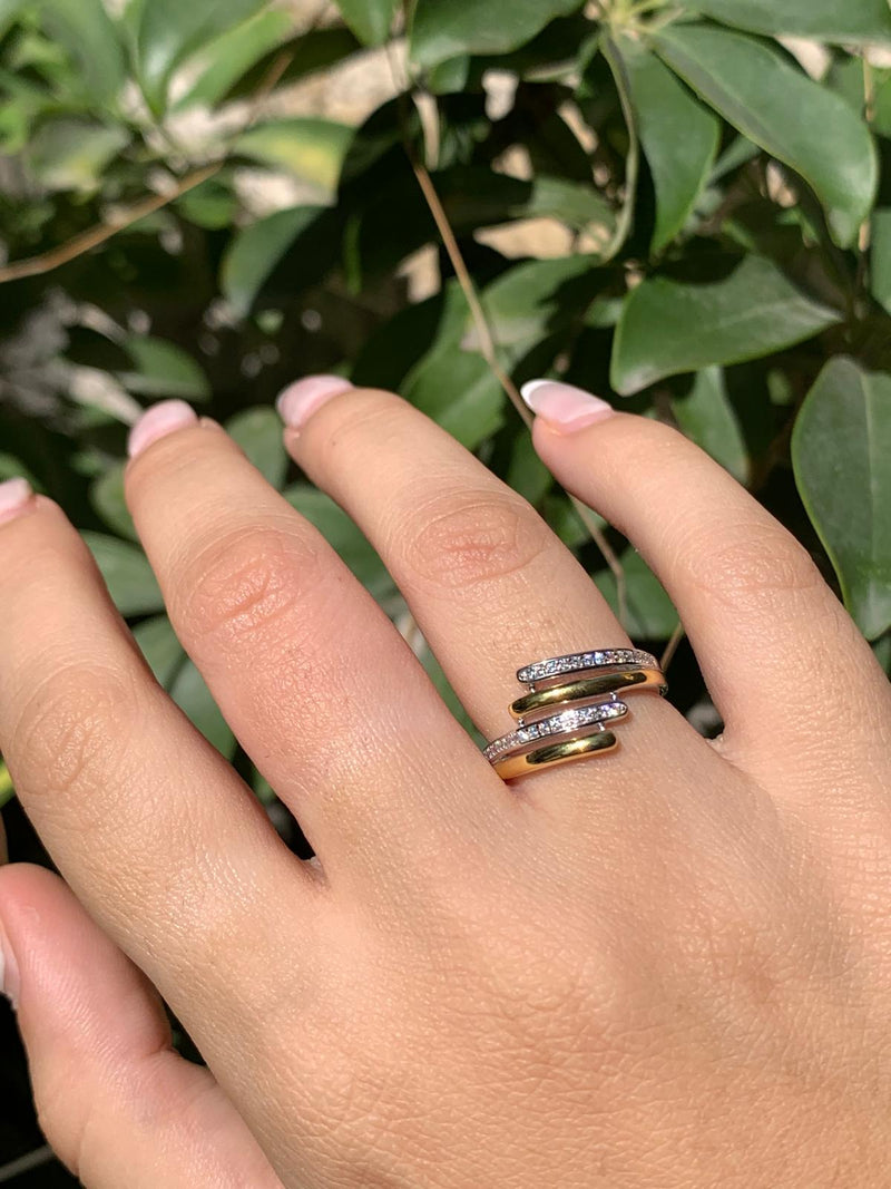 Anello doppio bicolore
