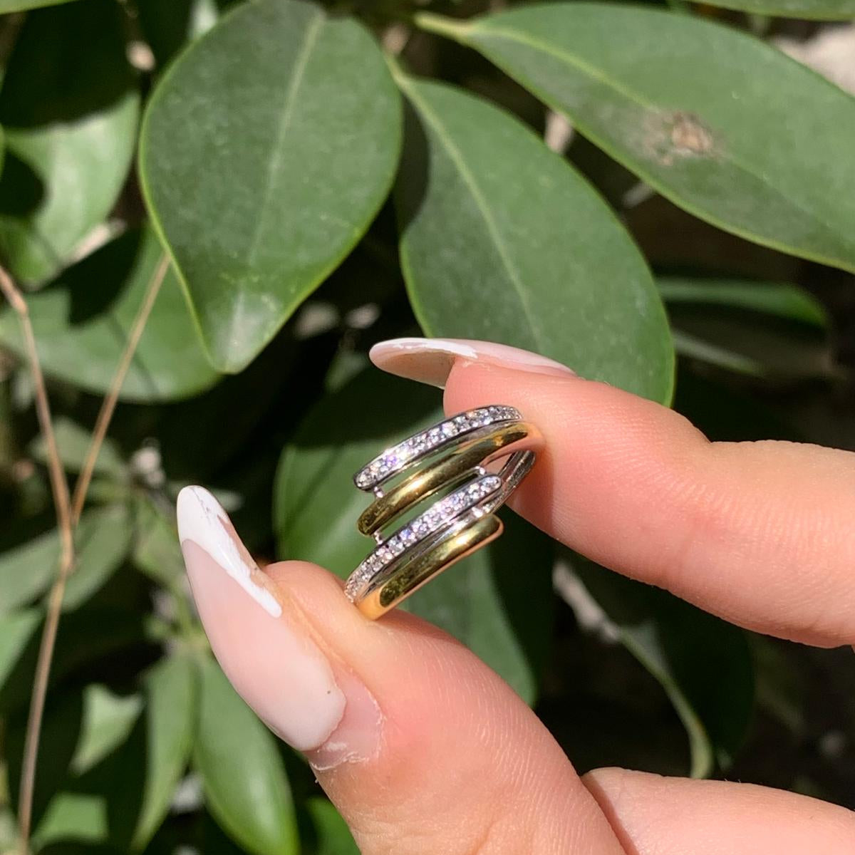 Anello doppio bicolore
