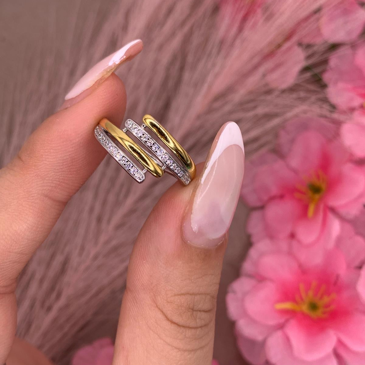 Anello doppio bicolore