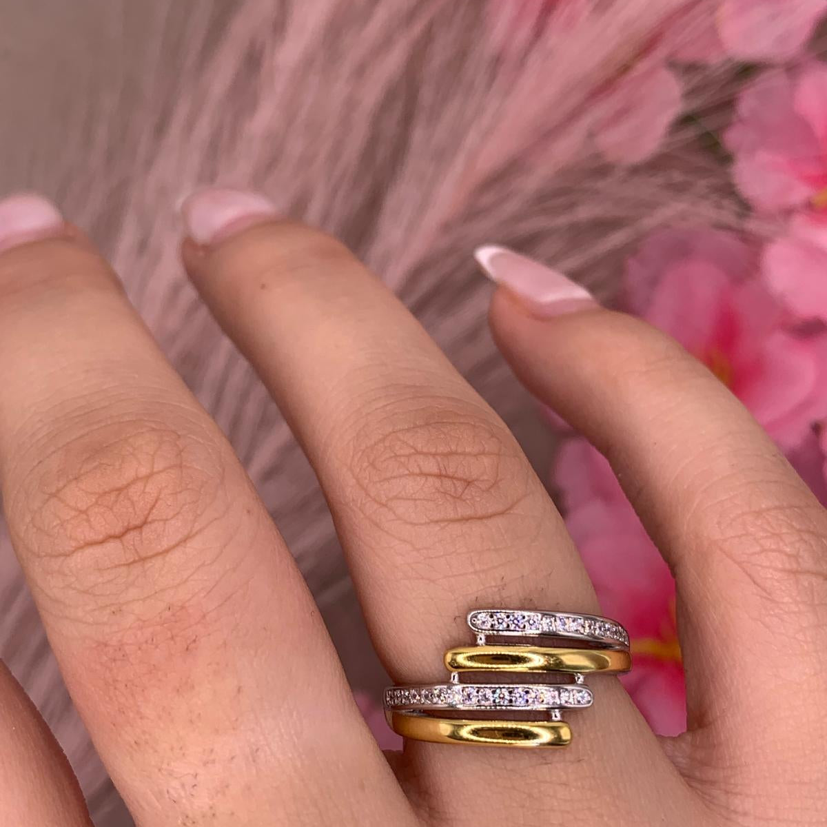 Anello doppio bicolore