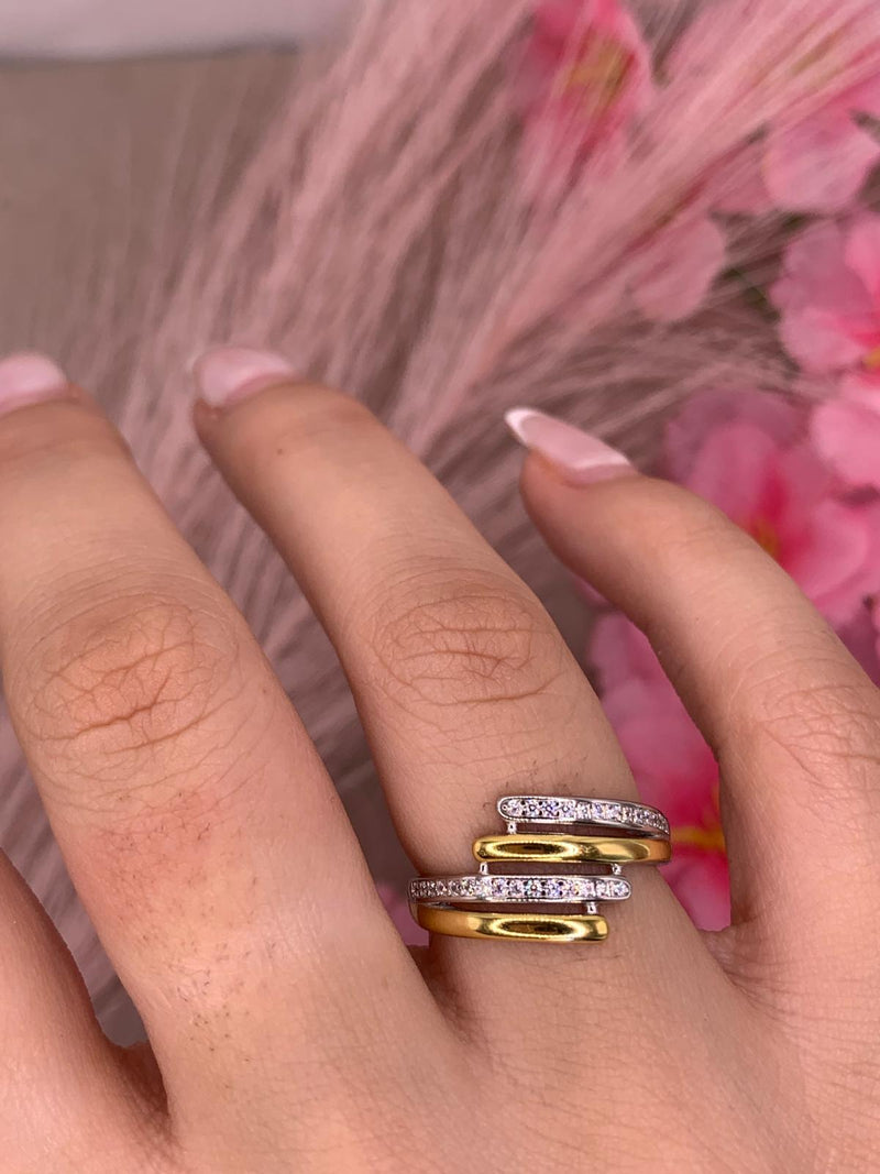 Anello doppio bicolore