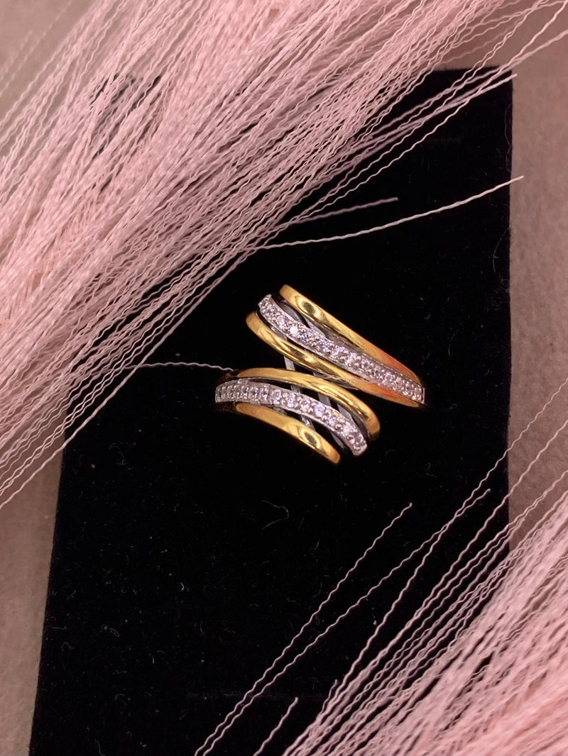 Anello abbraccio bicolore