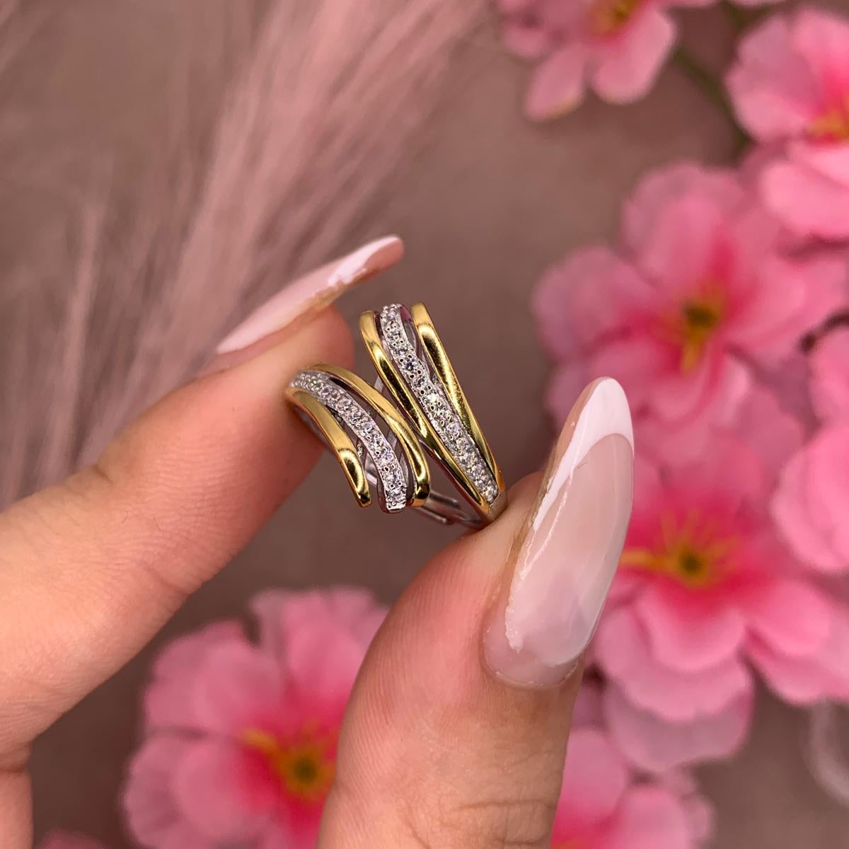 Anello abbraccio bicolore